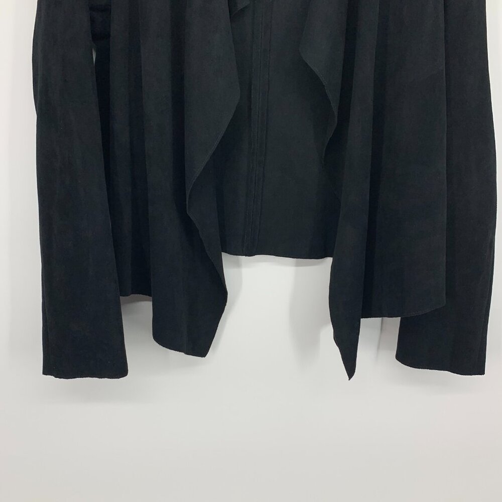 Velvet Graham Jacket Spencer Black Eden Faux Suede Drape Front - Picture 6 of 10